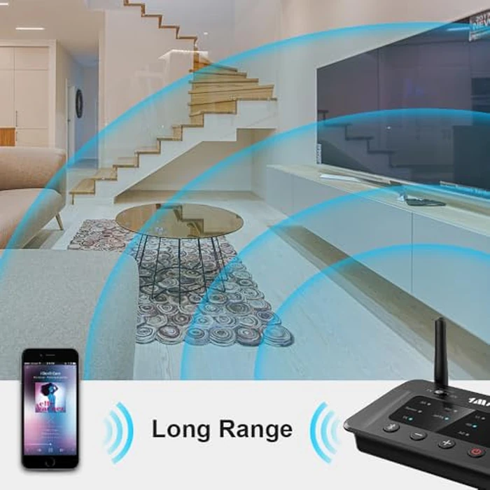 1Mii B03 Long Range Bluetooth 5.3 Transmitter Receiver for TV Home Stereo BT Headphones, aptX Adaptive & LL & HD Bluetooth Audio Adapter, Splitter for Wired & Wireless, Optical RCA AUX 3.5mm Ports by 1Mii - Image 6