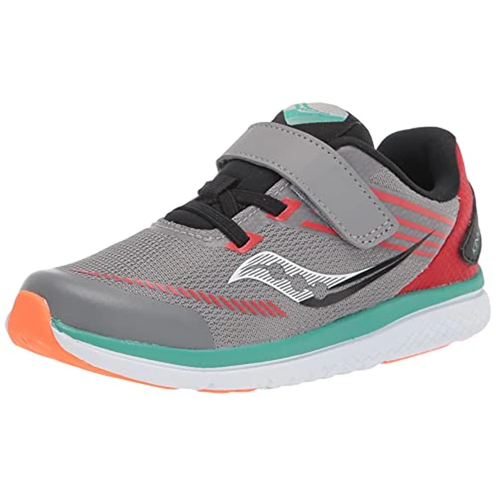 Saucony Kids Boys Kinvara 12 Jr Running Shoe, Grey/Orange, 5.5 W US by Saucony - Used - Like New condition