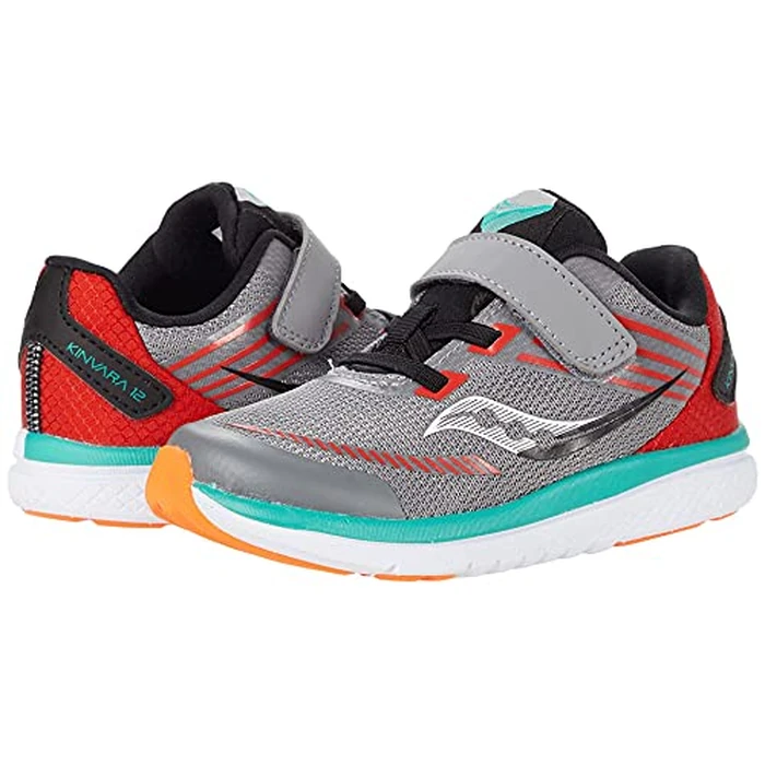 Saucony Kids Boys Kinvara 12 Jr Running Shoe, Grey/Orange, 5.5 W US by Saucony - Image 2