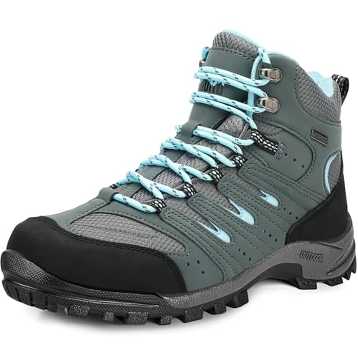 R CORD Hiking Boots Women Outdoor Sports Boots Non-Slip Breathable Sneakers Walking Boots for Outdoor Trailing Trekking Walking Climbing Travel DarkGrey Size 6 by R CORD - Image 1