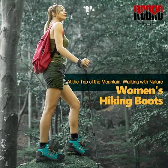 R CORD Hiking Boots Women Outdoor Sports Boots Non-Slip Breathable Sneakers Walking Boots for Outdoor Trailing Trekking Walking Climbing Travel DarkGrey Size 6 by R CORD - Image 7