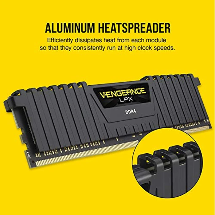 CORSAIR Vengeance LPX DDR4 RAM 32GB (2x16GB) Up to 3200MHz CL16-20-20-38 1.35V Intel XMP AMD EXPO Computer Memory - Black (CMK32GX4M2E3200C16) by Corsair - Image 4