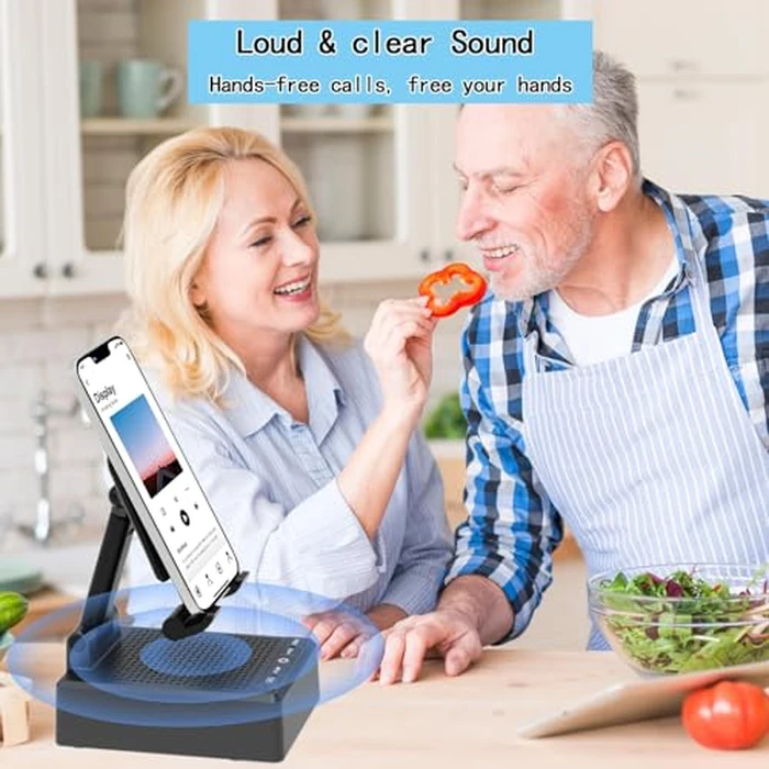 Birthday Gifts for Mother Father ,Cell Phone Stand with Wireless Bluetooth Speaker and Antislip Base HD Surround Sound for Home and Outdoors with Bluetooth Speaker for Desk Compatible with iPhone by Fanlory - Image 5