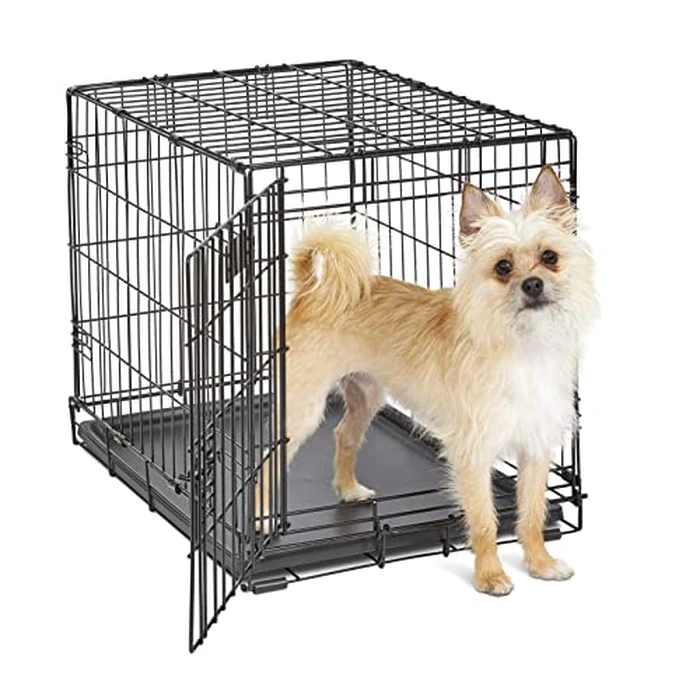 MidWest Homes for Pets 24-Inch iCrate for Small Breeds, 12-20 lbs, Single Door Folding Dog Crate with Divider Panel, Leak-Proof Tray & Secure Latch, Portable, Durable & Easy to Assemble by MidWest Homes for Pets - Used - Like New condition - US$29.82