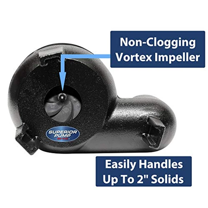 Superior Pump 93015-U Cast Iron Tethered Float Switch Sewage Pump with Basin Kit, 1/2 HP, Black by Superior Pump - Image 3