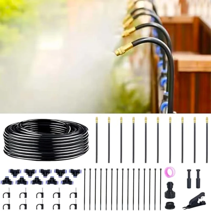 Thiswing 360 degrees Adjustable Drip Irrigation System - 30 FT Garden Watering System with 10 Nozzles, Raised Bed Sprinkler Irrigation System, Garden Mister for Yard, Lawn, Plants, 5/16" Tubing by Thiswing - Used - Like New condition