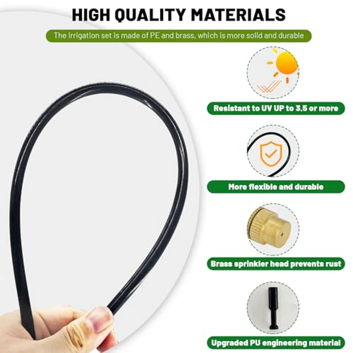 Thiswing 360 degrees Adjustable Drip Irrigation System - 30 FT Garden Watering System with 10 Nozzles, Raised Bed Sprinkler Irrigation System, Garden Mister for Yard, Lawn, Plants, 5/16" Tubing by Thiswing - Image 3