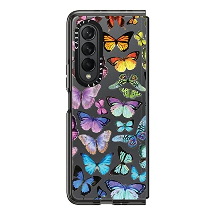 CASETiFY Impact Case for Galaxy Z Fold 3 - Butterfly Rainbow - Clear Black by CASETiFY - Image 1