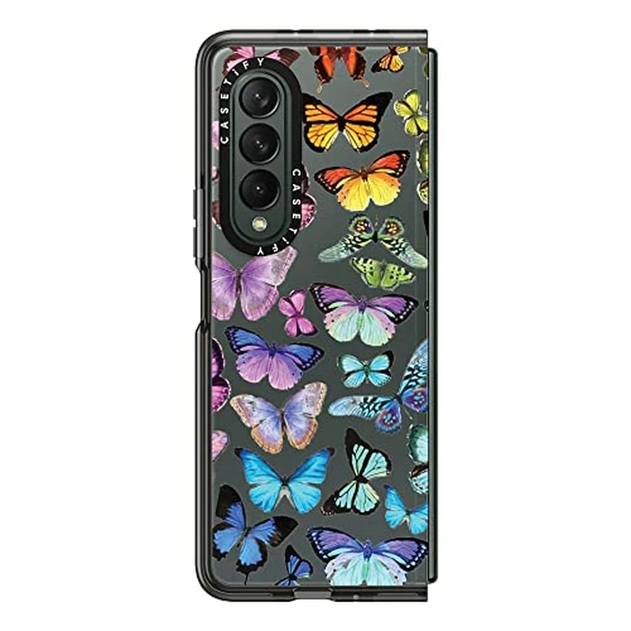 CASETiFY Impact Case for Galaxy Z Fold 3 - Butterfly Rainbow - Clear Black by CASETiFY - Image 4