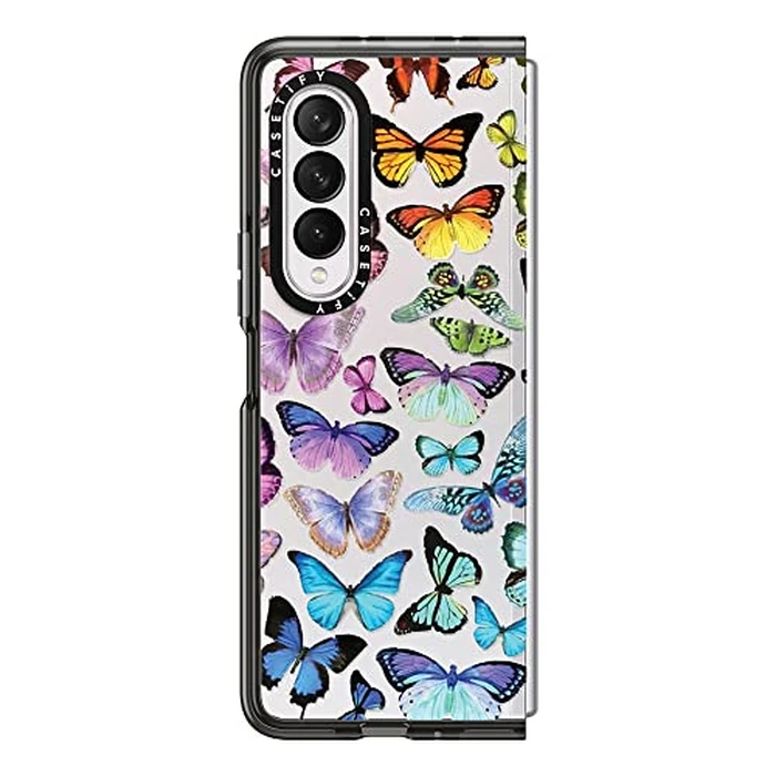 CASETiFY Impact Case for Galaxy Z Fold 3 - Butterfly Rainbow - Clear Black by CASETiFY - Image 5