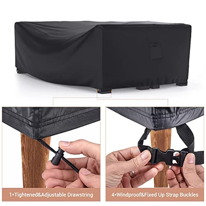 Heavy Duty Patio Furniture Covers Waterproof, Mrrihand Patio Furniture Outdoor Sectional Sofa Set , Patio Table and Chair Set Cover 89.7"Lx62.2"Wx28.3"H by Mrrihand - Image 4