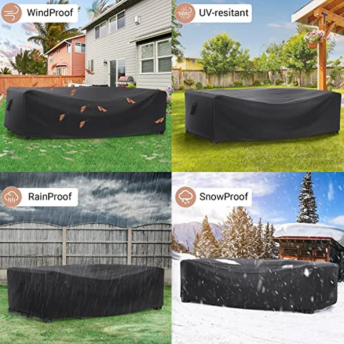 Heavy Duty Patio Furniture Covers Waterproof, Mrrihand Patio Furniture Outdoor Sectional Sofa Set , Patio Table and Chair Set Cover 89.7"Lx62.2"Wx28.3"H by Mrrihand - Image 6