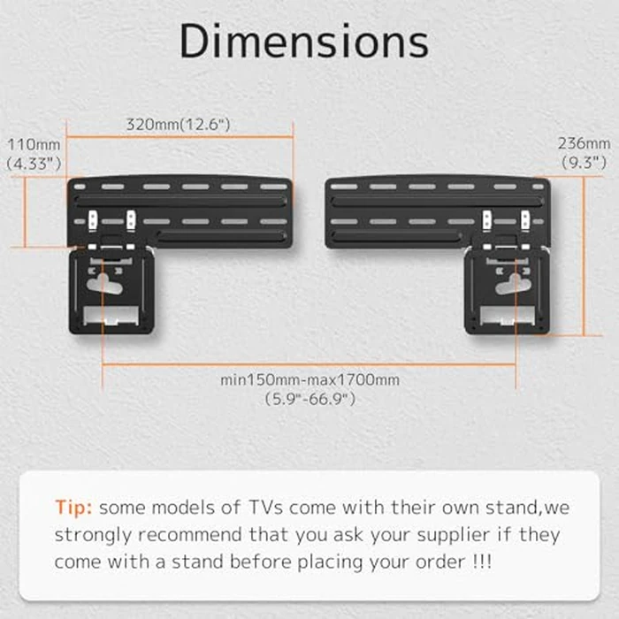 Ultra Slim TV Mount Slim Fit Wall Mount for 43 to 85 inch 2021 Samsung Neo QLED, Q SeriesTVs, Crystal UHD TVs, The Frame TV (excluding Q80A, AU7000), Hold up to 132 lbs, Max VESA 1200x800 by PUTORSEN - Image 5
