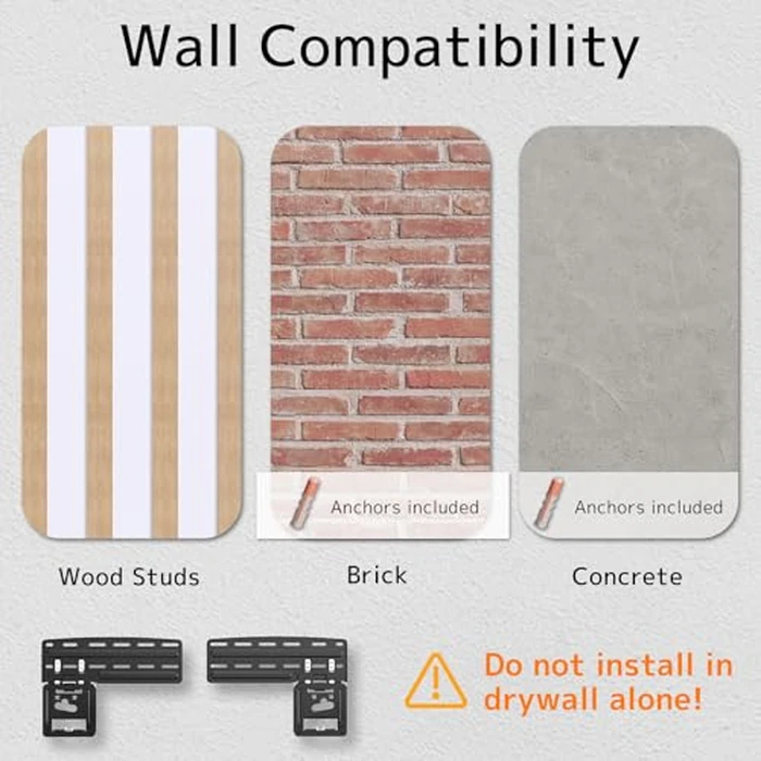 Ultra Slim TV Mount Slim Fit Wall Mount for 43 to 85 inch 2021 Samsung Neo QLED, Q SeriesTVs, Crystal UHD TVs, The Frame TV (excluding Q80A, AU7000), Hold up to 132 lbs, Max VESA 1200x800 by PUTORSEN - Image 8