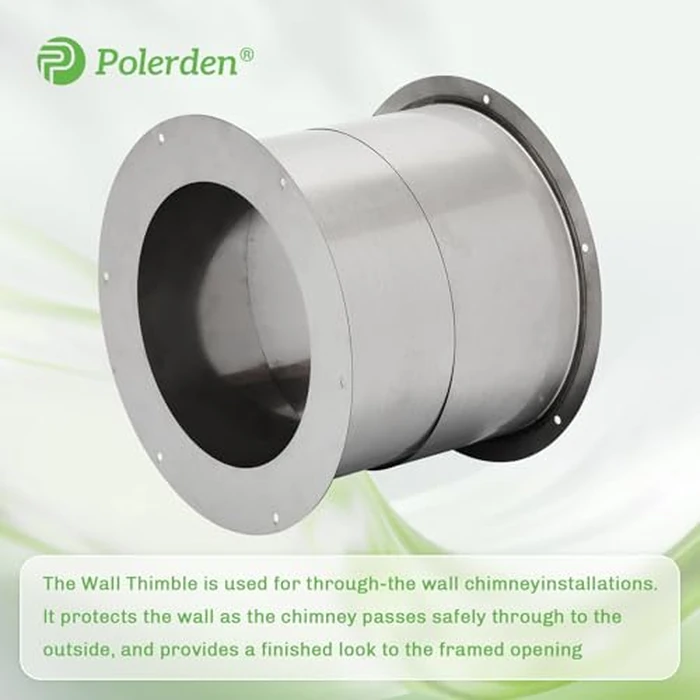 Wall Thimble for 6" Double Wall Chimney Vent Pipe, 304 Stainless Steel Double Wall Insulated Chimney Pipe Wall Thimble, 8 Inch Inner Flange Diameter by P Polerden - Image 7