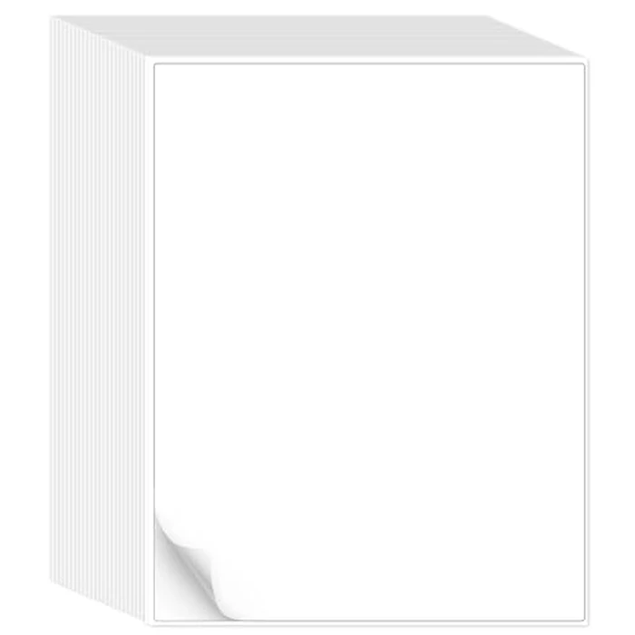 L LIKED 500 Sheet 8.5 x 11 Full Sheet Label, Matte, White Sticker Paper for Laser & Inkjet, Strong Adhesive (500 PCS) by L LIKED - Used - Like New condition - US$31.99