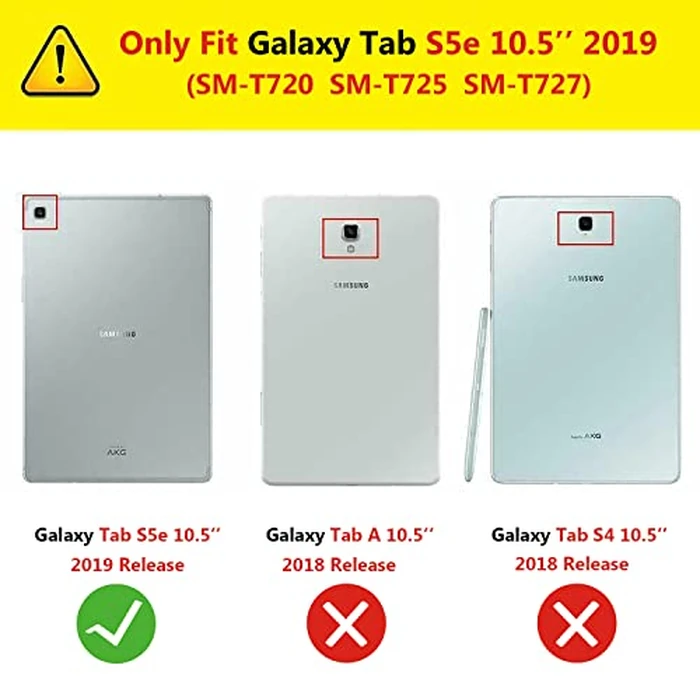 Slim Leather Case for Samsung Galaxy Tab S5e 10.5 Inch 2019 (SM-T720 T725 T727), Multi-Angle Stand Full-Protective Tablet Cover Book Case with Stylus Pen,Screen Film (Black) by MEIYOUQI - Image 2