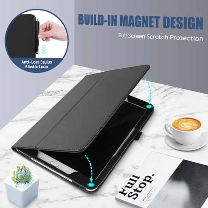 Slim Leather Case for Samsung Galaxy Tab S5e 10.5 Inch 2019 (SM-T720 T725 T727), Multi-Angle Stand Full-Protective Tablet Cover Book Case with Stylus Pen,Screen Film (Black) by MEIYOUQI - Image 4