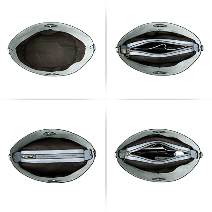 S-ZONE Women Small Cow Split Genuine Leather Crossbody Bucket Bag Shoulder Purse Handbag by S-ZONE - Image 3