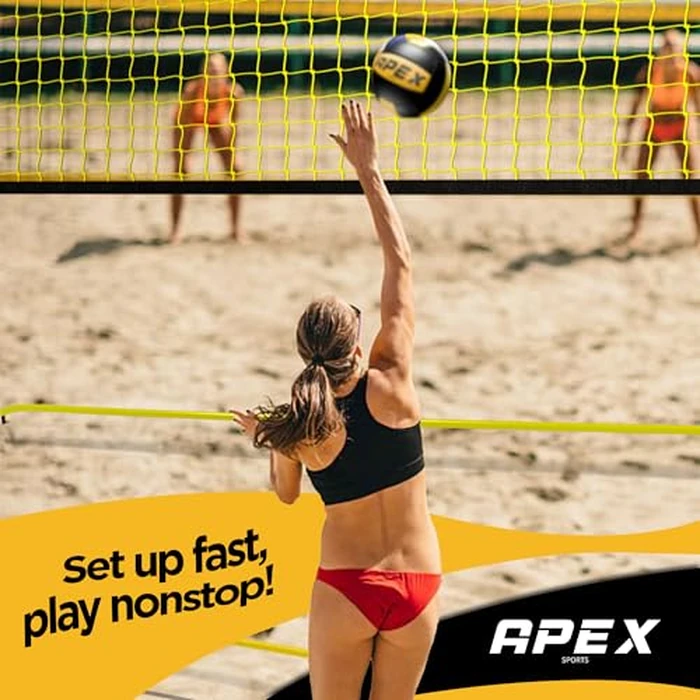 Apex Sports Volleyball Net Training - 12' Wide, Portable Adjustable Height 7.4' to 8' - Includes Ground Stakes, Carry Bag - Indoor & Outdoor Use, Designed by Pro Athletes for Peak Performance by Apex Sports - Image 7