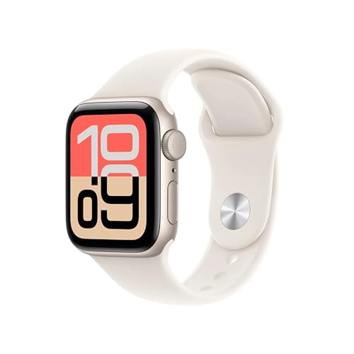 Apple Watch SE 3 [GPS 40mm] Smartwatch with Starlight Aluminum Case with Starlight Sport Band - S/M. Fitness and Sleep Trackers, Heart Rate Monitor, Always-On Display, Water Resistant by Apple - Image 1