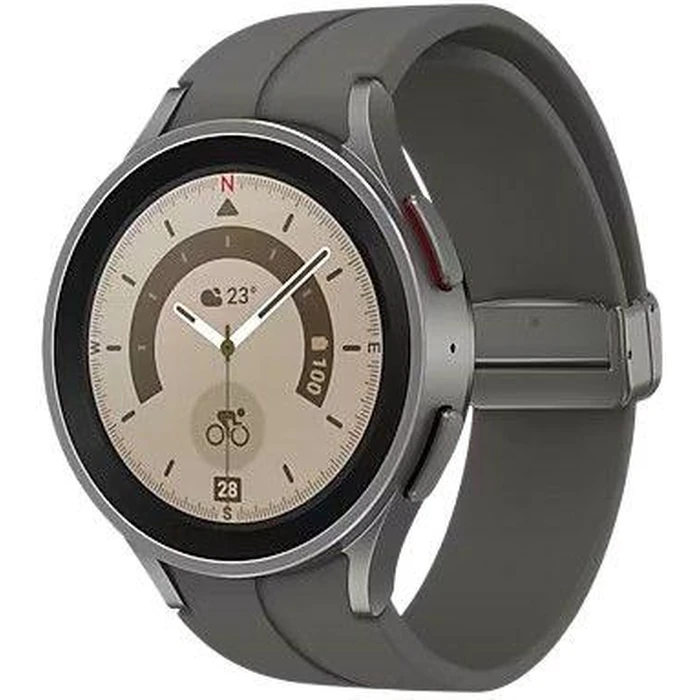 Samsung Galaxy Watch5 Pro (Bluetooth) - 16GB - 45mm - Gray Titanium Titanium Case with Gray Titanium Silicone by Samsung - Image 3