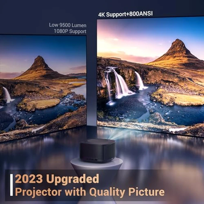 HAPPRUN 4K Projector, [Auto Focus/Keystone] Android TV Projector with WiFi and Bluetooth, Netflix/YouTube/Prime Video Officially-Licensed, Native 1080P 800ANSI Movie Projector Home Theater by HAPPRUN - Image 2