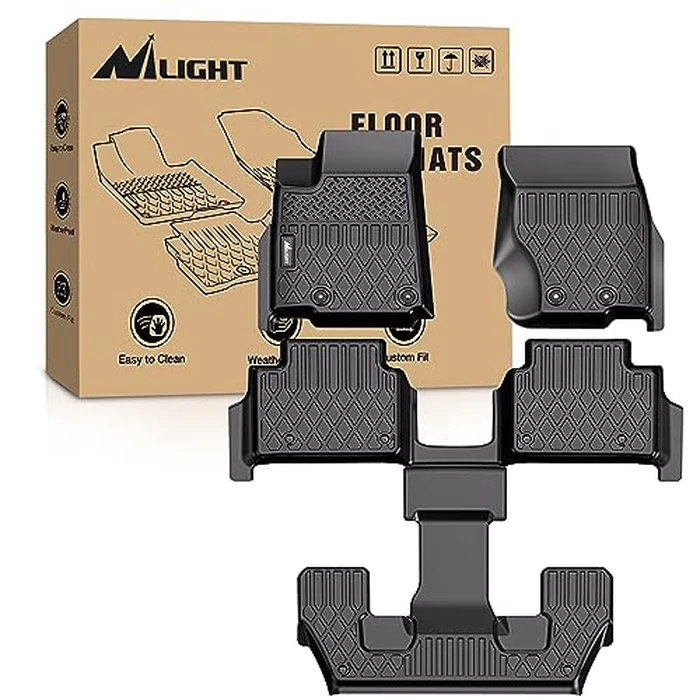 Nilight TPE Floor Mats for Jeep Grand Cherokee L (6-Passenger Without Center Console) 2021 2022 2023 2024 2025 2026 All Weather Custom Fit Heavy Duty Floor Liners by Nilight - Used - Very Good condition - US$73.07