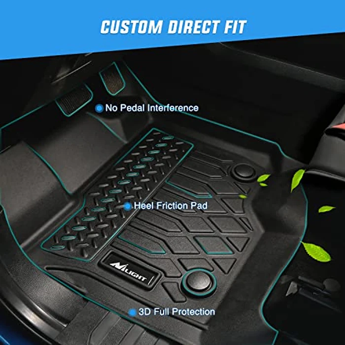 Nilight TPE Floor Mats for Jeep Grand Cherokee L (6-Passenger Without Center Console) 2021 2022 2023 2024 2025 2026 All Weather Custom Fit Heavy Duty Floor Liners by Nilight - Image 2