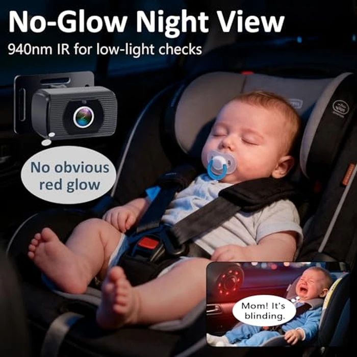 2-Kids Baby Car Camera for Seat: 6.9 Inch Ultrawide Display with Two Cameras Rear Facing - USB Powered Backseat Camera HD 1080P Easy to Install by Yakry - Image 5