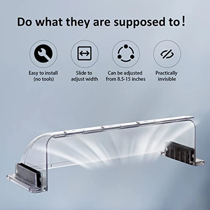 2 Pack Air & Heat Deflector for Vents, Sidewalls and Ceiling Registers, Adjustable from 8.5" to 15" by EKOCSIO - Image 5