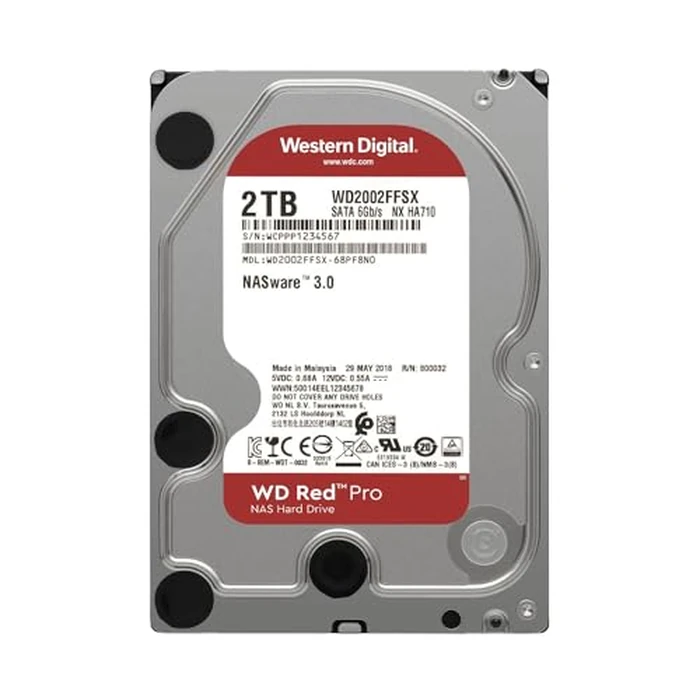 Western Digital 2TB WD Red Pro NAS Internal Hard Drive HDD - 7200 RPM, SATA 6 Gb/s, CMR, 64 MB Cache, 3.5" - WD2002FFSX by WD - Image 2