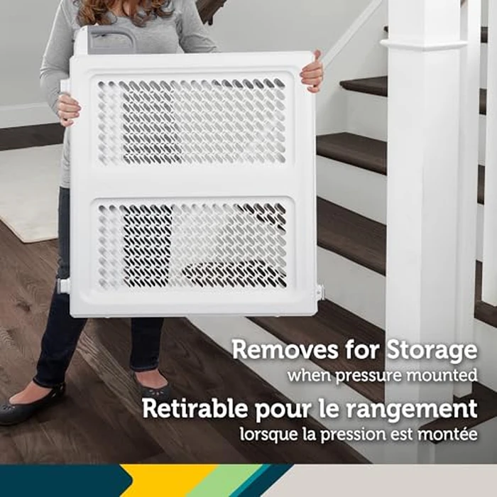 Safety 1st Lift, Lock and Swing Gate - Pressure or Hardware installed, Fits Spaces Between 28" and 42" Wide, 28" Tall, White by Safety 1st - Image 7