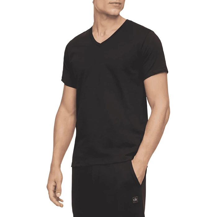 Calvin Klein Men's Cotton Classics 5-pack Undershirts, 5 Classic Black Vneck, Large by Calvin Klein - Image 2