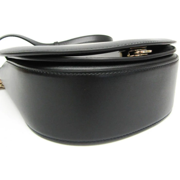 Salvatore Ferragamo Gancini Leather Handbag Shoulder Bag - Leather - Black by Salvatore Ferragamo - Image 5