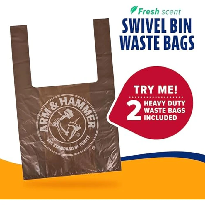Arm & Hammer Dog Pooper Scooper Swivel Bin & Rake, Poop Scoop for Dogs, Black (2 Heavy Duty Scented Waste Bags Included) by Arm & Hammer - Image 6