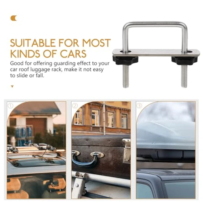 OUNONA Car Roof Crossbar Clips U-Shaped Universal Clamp Cargo Carrier Mounting Brackets Easy Install Durable Clamp for Roof Rack Cargo Management by OUNONA - Image 9