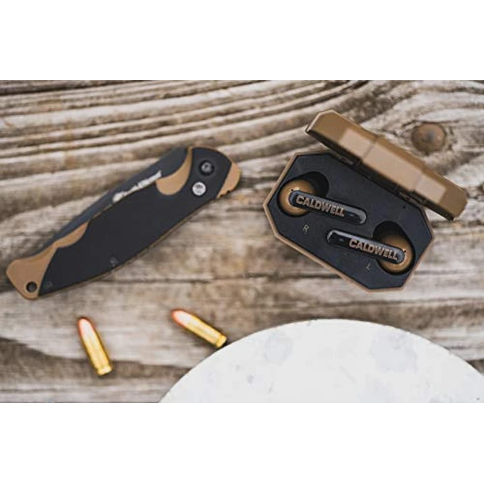 Caldwell E-Max Shadows FDE 23 Decibels NRR - Electronic Hearing Protection with Bluetooth Connectivity for Shooting, Hunting, and Range by Caldwell - Image 7