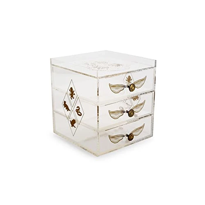 Ukonic Harry Potter Snitch Acrylic Beauty Organizer Jewelry Box Display Case Container - Trinket Tray For Necklaces, Rings, Bracelets - Home Decor Room Essentials - Wizarding World Gifts by Ukonic - Image 1