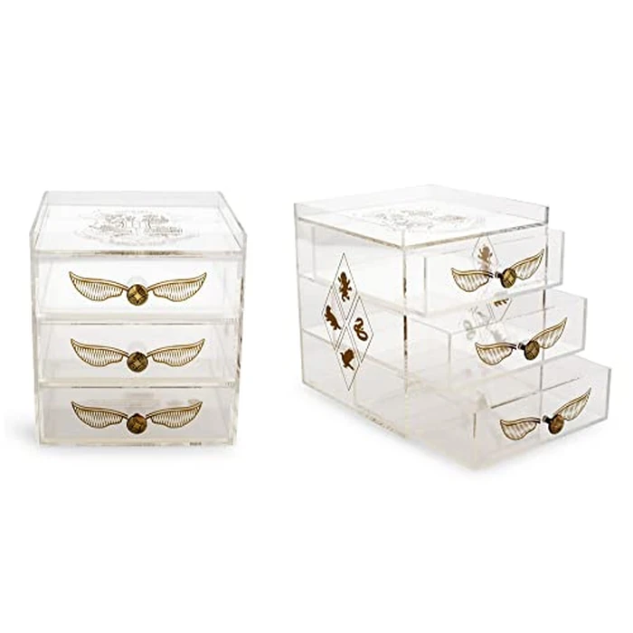 Ukonic Harry Potter Snitch Acrylic Beauty Organizer Jewelry Box Display Case Container - Trinket Tray For Necklaces, Rings, Bracelets - Home Decor Room Essentials - Wizarding World Gifts by Ukonic - Image 2