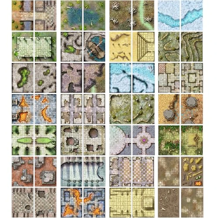 Giant Book of Battle Mats Dragon Lairs & Dungeons by Loke | Ages 14+ | 1+ Players | Reusable, Marker-Friendly Encounter Maps for Tabletop Roleplaying with Miniatures, Tokens & 3D Scenery by Loke BattleMats - Image 5