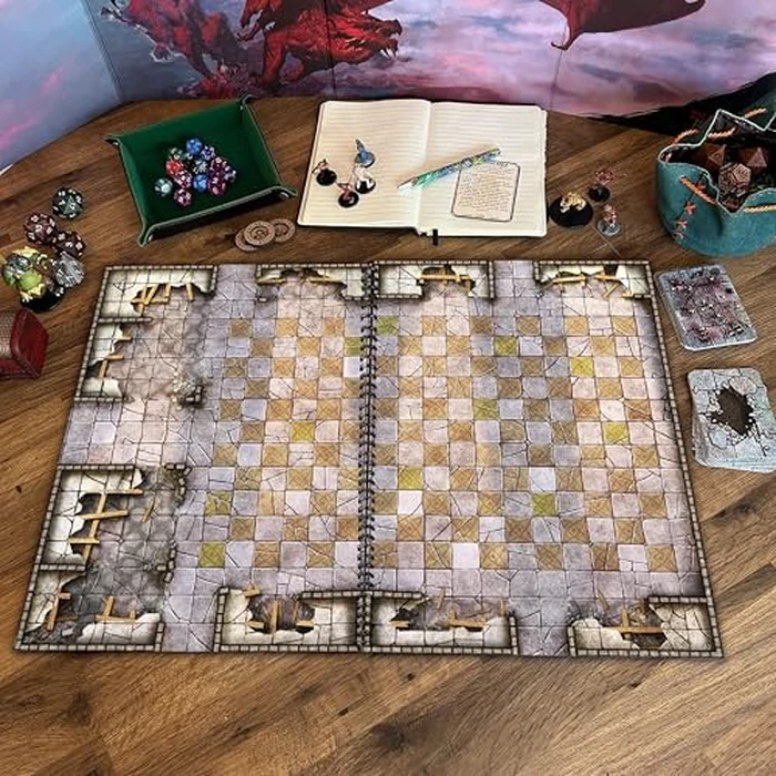 Giant Book of Battle Mats Dragon Lairs & Dungeons by Loke | Ages 14+ | 1+ Players | Reusable, Marker-Friendly Encounter Maps for Tabletop Roleplaying with Miniatures, Tokens & 3D Scenery by Loke BattleMats - Image 6