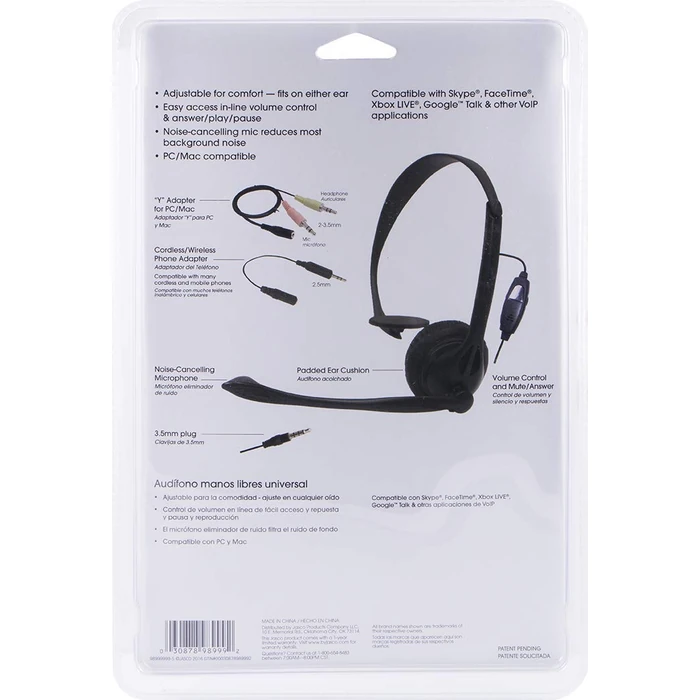 Power Gear Universal Over the Ear Headphones, All In One, Wired, Noise Canceling Microphone, Work From Home, Music, Gaming, Works for iPhone Android PC Mac, Skype Zoom Teams Discord VoIP, Black, 98999 by Power Gear - Used - Like New condition