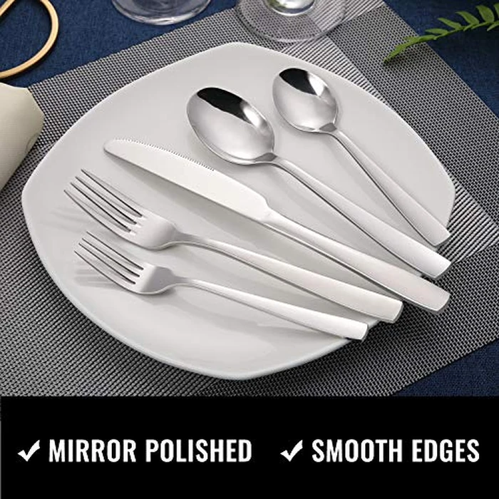 Hiware 72-Piece Silverware Set for 12, Stainless Steel Flatware Cutlery Set For Home Kitchen Restaurant Hotel, Mirror Polished, Dishwasher Safe by HIWARE - Image 4