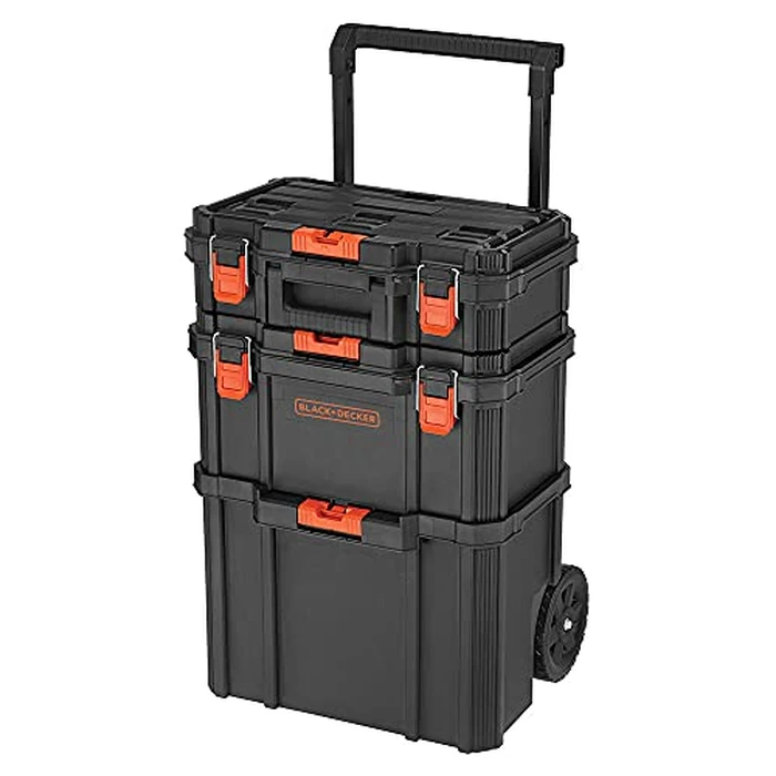 beyond by BLACK+DECKER BLACK+DECKER BDST60500APB Stackable Storage System - 3 Piece Set (Small, Deep Toolbox, and Rolling Tote) by BLACK+DECKER - Used - Like New condition