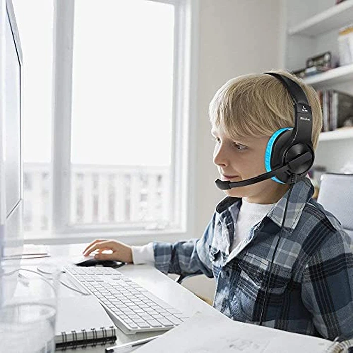 Meedasy Over-Ear Gaming Headphone for Xbox One, Nintendo Switch, Bass Surrounding Stereo, PS4 Gaming Headset with Microphone and Volume Control for Laptop, PC, Wired Noise Isolation (Blue) by Meedasy - Image 3