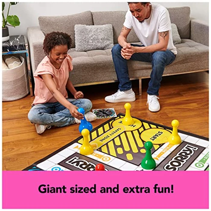 Giant Sorry Classic Family Board Game Indoor Outdoor Retro Party Activity Summer Toy with Oversized Gameboard, for Adults and Kids Ages 6 and up by Spin Master Games - Image 4