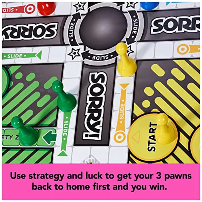 Giant Sorry Classic Family Board Game Indoor Outdoor Retro Party Activity Summer Toy with Oversized Gameboard, for Adults and Kids Ages 6 and up by Spin Master Games - Image 5