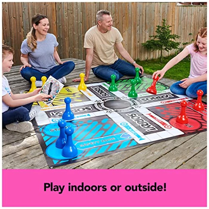 Giant Sorry Classic Family Board Game Indoor Outdoor Retro Party Activity Summer Toy with Oversized Gameboard, for Adults and Kids Ages 6 and up by Spin Master Games - Image 6