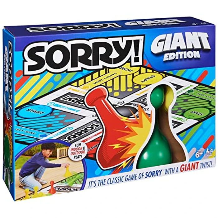 Giant Sorry Classic Family Board Game Indoor Outdoor Retro Party Activity Summer Toy with Oversized Gameboard, for Adults and Kids Ages 6 and up by Spin Master Games - Image 9